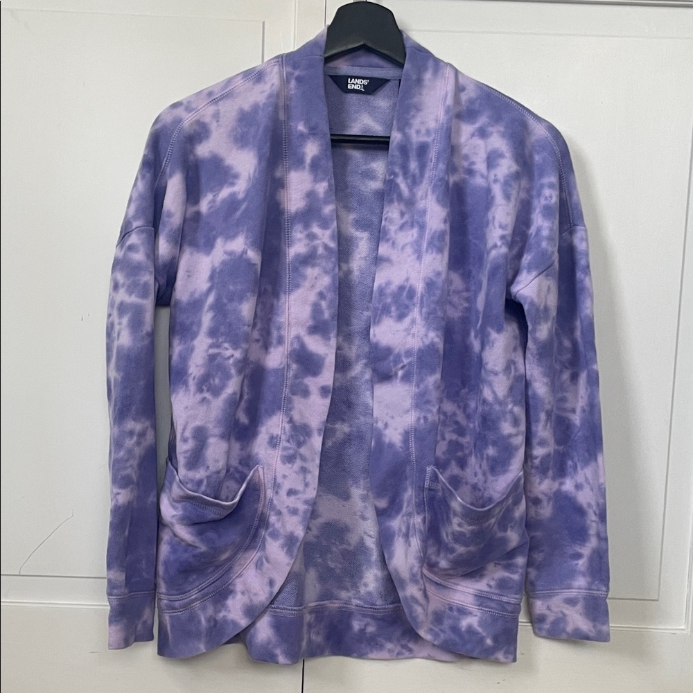 Lands' End Girl’s Purple Tie-Dye Blazer
